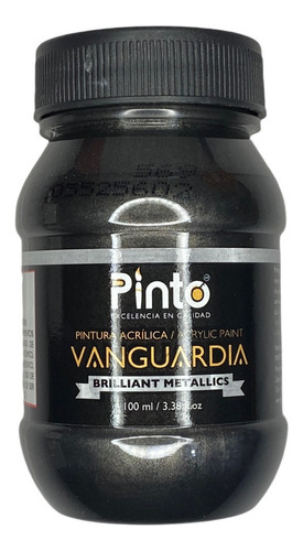 Pinto 100ml Pintura Acrilica Metalica Color Color 569 Negro