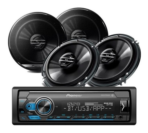 Paquete Pioneer Autoestéreo Mvh-s315bt + 2 Pares Bocinas 6.5