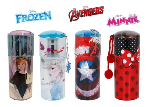 Botella Vaso C/pico Frozen Minnie Avengers Brillosos Mainé