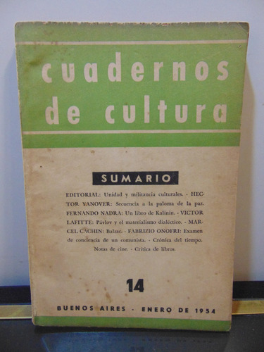 Adp Revista Cuadernos De Cultura N° 14 Enero De 1954 Bs. As.