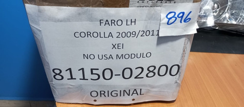 Faro Izquierdo Corolla Xei 2009/2011 No Usa Modulo Original