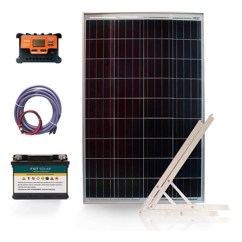 Kit Solar Con Panel 50w Fotocontrol Bateria De 45a Usb 12a
