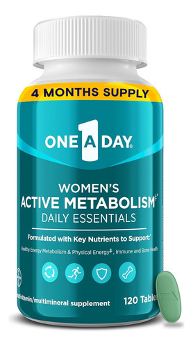 One A Day Suplemento Mujer Activa El Metabolismo 120 Tab. Sabor Sin Sabor