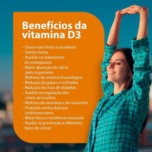 Suplemento Vitamina D3 Para Imunidade 120 Cápsulas 500mg