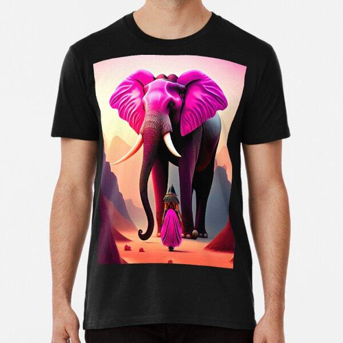 Remera Elefante De Esquí Acuático Rosa Y Una Bruja Chamán, F