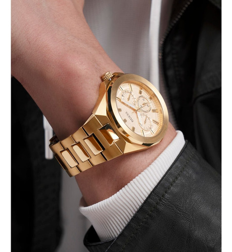 Reloj Dashboard Acero Inoxidable Dorado Hombre