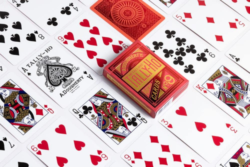 Cartas Rojas Tally Ho Metalluxe Juego De Naipes