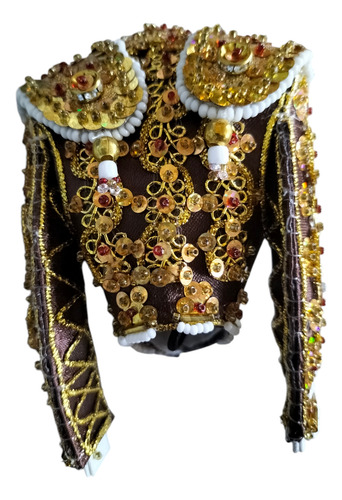 Casaquita De Torero En Miniatura Tabaco Y Oro