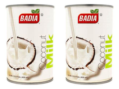 2 Latas De Leche De Coco Badia 400ml Para Cocinar