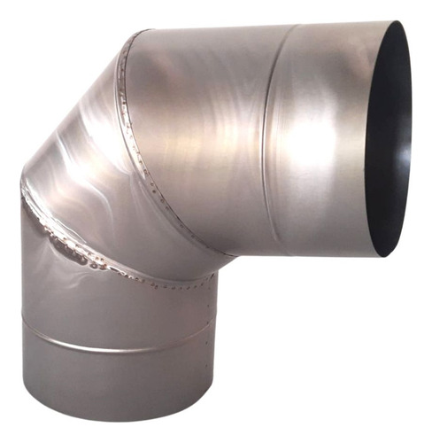 Curva 90° Duto 6 Polegadas Inox 304 Escovado Para Chaminés