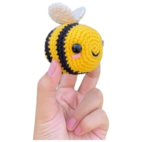 Llavero De Abeja, Tejida A Crochet. 