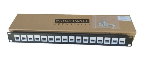 Imagen 2 de 3 de Combo Frente Patch Panel Patchera 16 Bocas + Jack Cat 6 Rack