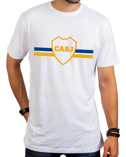 Remera Blanca Boca Cabj Hombre Mujer Niño Modal Premium