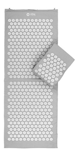 Yogateria Tapete E Almofada Acupressure Acupressão Massagem Cor Cinza
