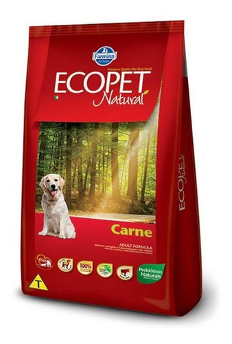 Ração Ecopet Natural Adulto Carne 15kg