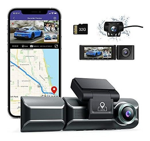 Azdome M550 Dash Cam 3 Canales, Frontal Interior Trasero 144