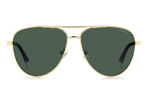 Lentes Polaroid Pld4126/s J5g Dorado Solar Polarizado Lente Verde Oscuro Varilla Dorado J5g Armazón Dorado J5g