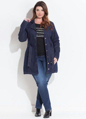 sobretudo jeans plus size