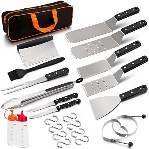 Hasteel Griddle Grill Accesorios 16pcs, Espátula De Metal De