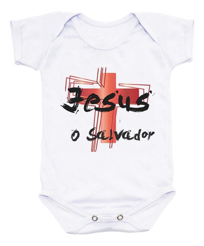 Body Camiseta Evangélica Infantil Fé Jesus O Salvador Amor