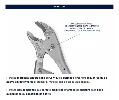 Pinza Fuerza Perro Curva Regulable Chapista Bremen 10'' 7808