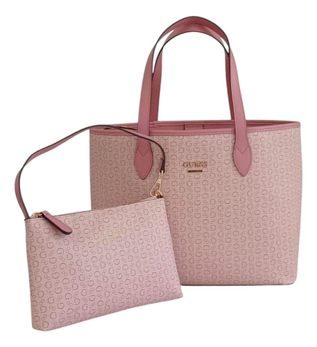 Bolsa De Mano Guess Thunder Rosa Guess Dorado Rosa