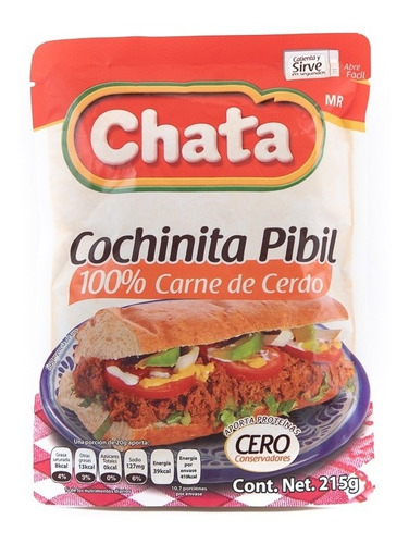 Cochinita Pibil Chata Pouch 215gr 4 Pack Ipg