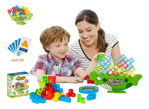 48pcs Torre Tetris Juego De Equilibrio Didáctico Tetra Tower