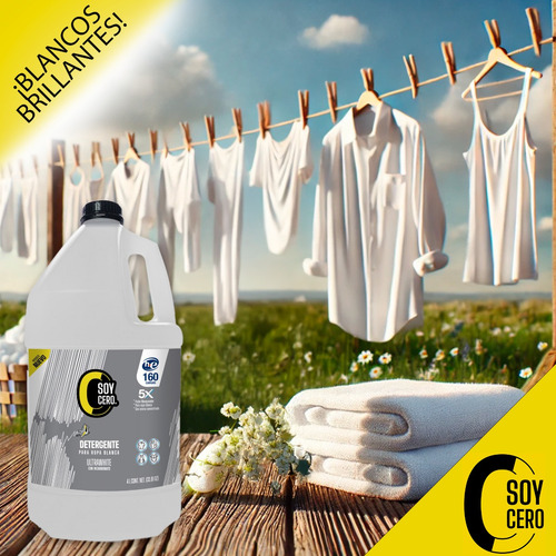 Soy Cero Detergente Ultrawhite, 4l, Concentrado, 160 Cargas