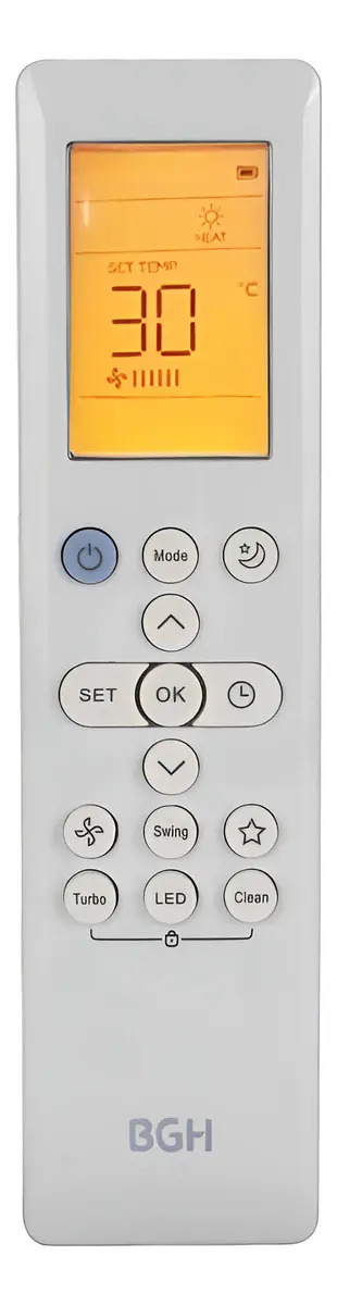 Control Remoto Aire Bgh Silent Air Rg10b(e)bgef Color Blanco