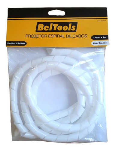 Protetor De Cabos Espiral 16mm X 2 Metros Branco Beltools