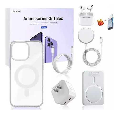 7kit Cargador 35w Magsafe 10000mah Auricular Para iPhone