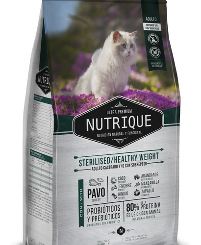 Nutrique Premium Sterilized Cat Para Gato Adulto Por 350 Grm