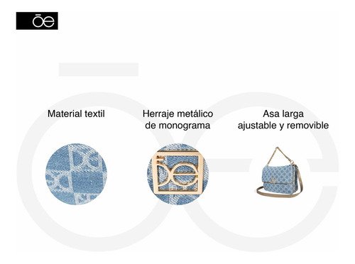 Bolsa Satchel Cloe Para Mujer Insignia Metálica En Iniciales Color Beige