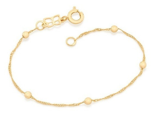 Pulseira Rommanel Infantil Com Bolas De Metal Fol 18k 551202