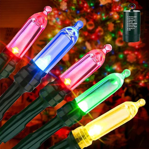 Luces De Navidad Multicolor 100 Luces Led De 33 Pies Funcion