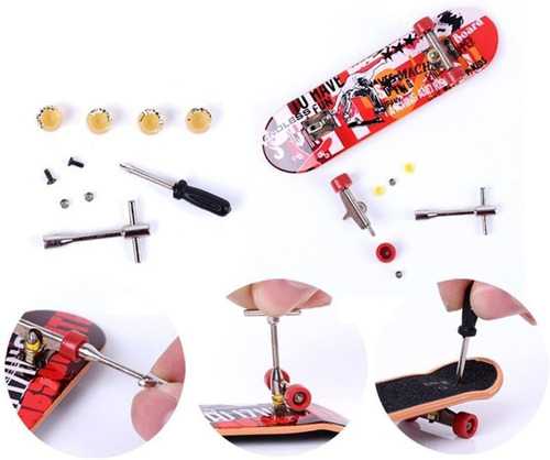 Imagen 8 de 10 de Juguete Mini Skate Pra Dedos + Accesorios. Scateboard Finger
