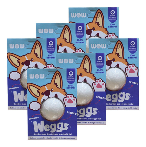 Weggs Petiscos Naturais Para Cães 6x Frango Desidratado