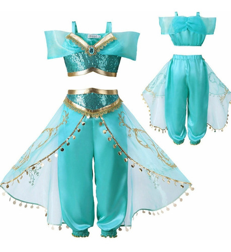 Imagem 4 de 5 de Fantasia Jasmine Infantil Luxo - Disney Princesas