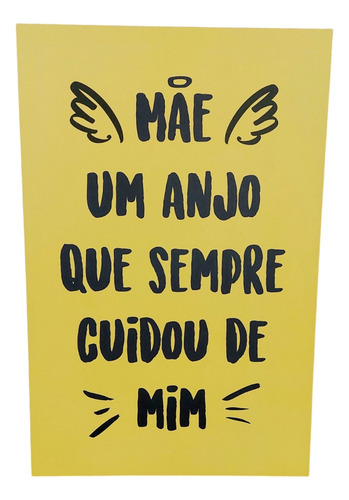 Quadro Placa Decorativa Mae Um Anjo Que Sempre Cuidou De Mim