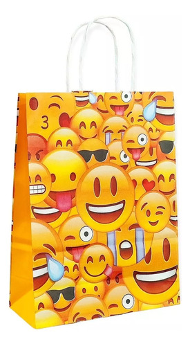 Bolsa De Papel Para S 40,5x30cm 6 Unidades Color Amarillo Emoji