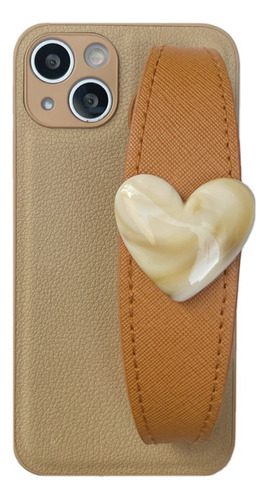 Estuche For Teléfono Con Pulsera De Corazón De Mármol