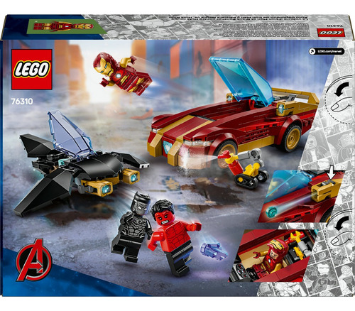 Lego Auto Deportivo Iron Man Y Pantera Negra Vs Hulk Rojo 295 Lego Marvel