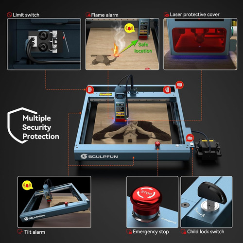 40w Grabador Láser Sculpfun Sf-a9 Con Punto Láser Ultrafino