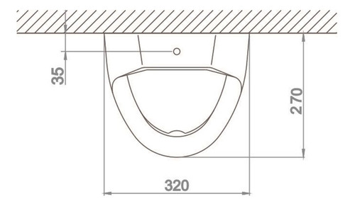 Imagen 8 de 10 de Mingitorio Deca Oval Sanitario Blanco Urinario Público Loza