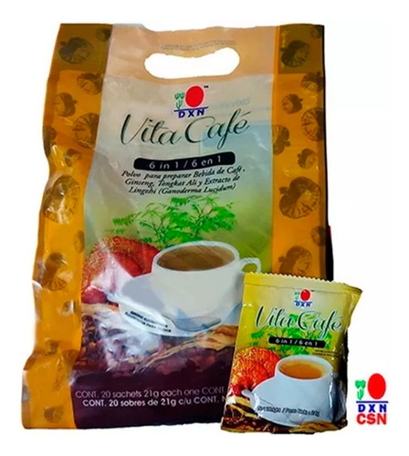 Dxn Vita Café 6 En 1 Con 20 Sobres Con Con Ganoderma
