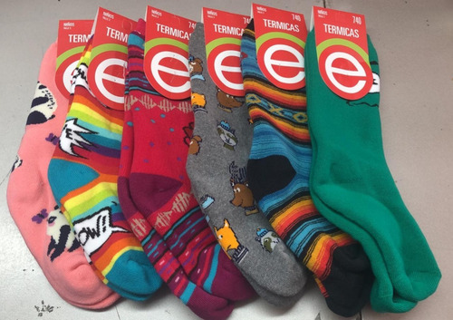 Imagen 2 de 8 de Sale 6 Pares Medias 740 Termicas Elemento Nene Nena Invierno
