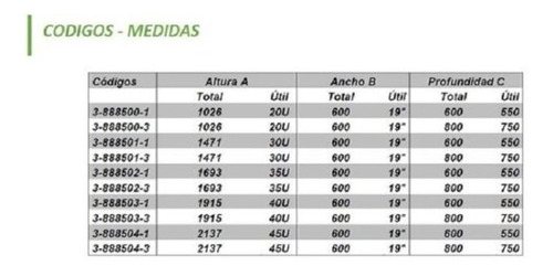 Rack Cerrados De Pie Tracolor Varias Medidas