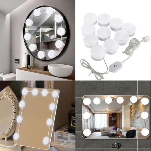 Luminária De Espelho Camarim 3 Tom De Luz 10 Lâmpadas De Led