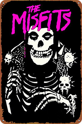 Kivyyb The Misfits Punk Rock Band Music Poster Placa De Meta